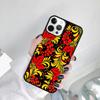 Хохломский русский узор Цветок Чехол для телефона для iPhone 17 Air 15 16 14 11 12 13 Pro MAX Plus