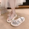 Fashion Slippers Casual Shoes Summer Clogs Woman Butterfly-Knot Glitter Slides Platform Pantofle Luxury Beach Jelly 2025 Scandals