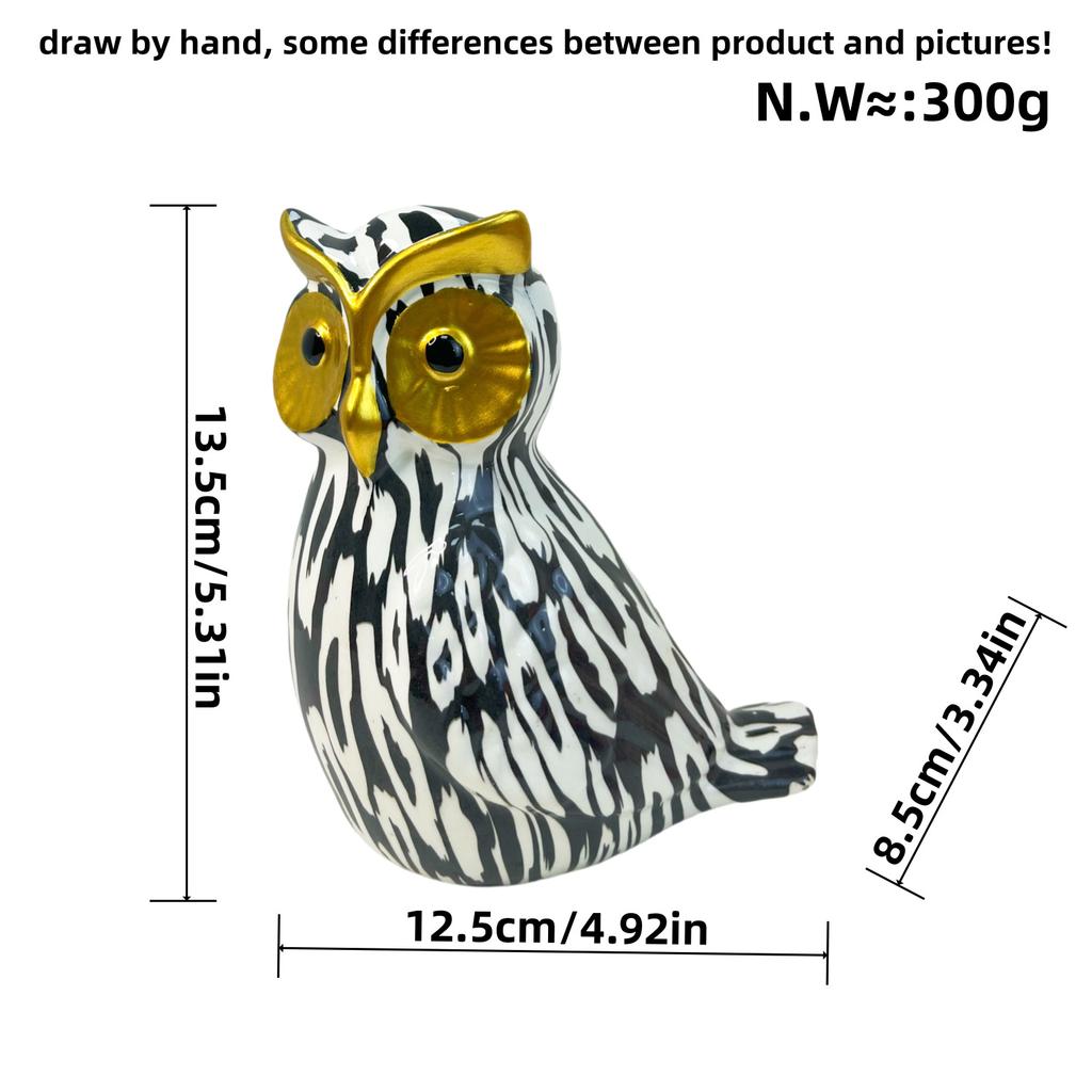Modern Minimalist Water Best Transfer Printing Owl Ornaments Resin Crafts Home Use Living Room TV Cabinet Exhibition Hall Decoration Supplies