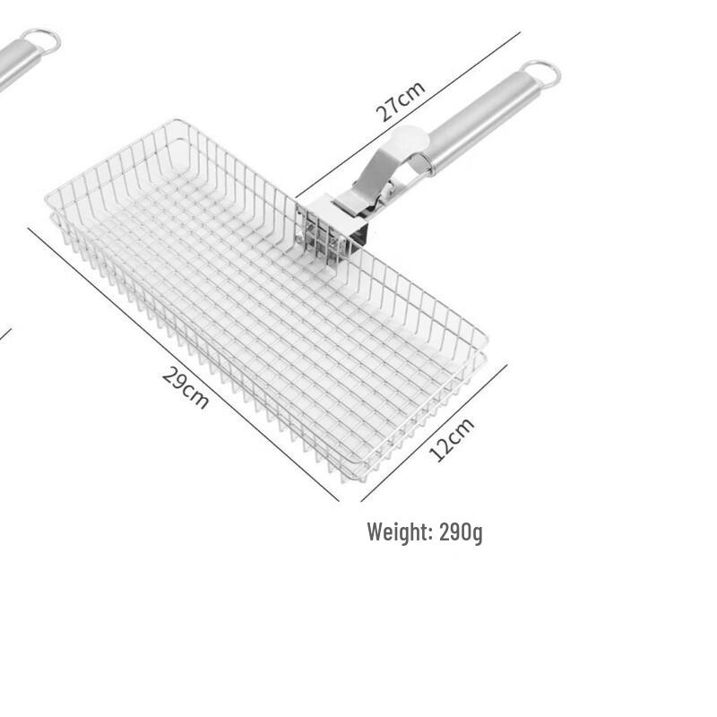 Stainless Steel BBQ Grill Basket with Detachable Handle