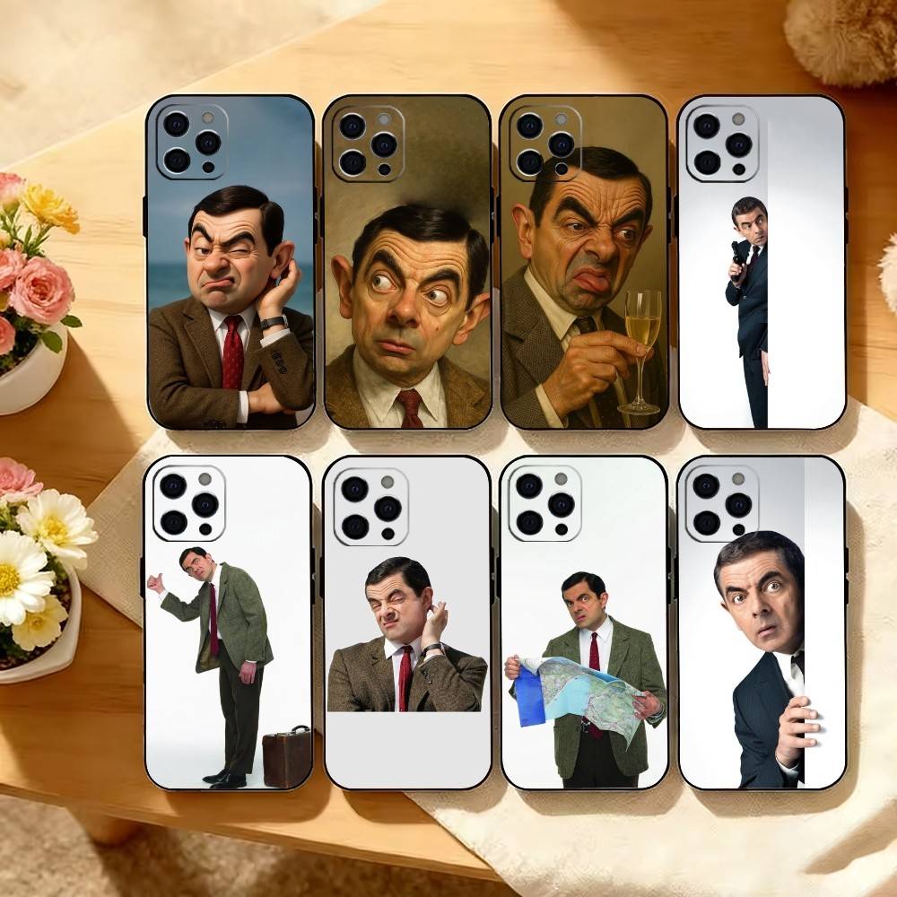 Чехол для телефона Mr_B-Bean для iPhone 17,16,15,14,13,12,11 Plus,Pro Max,XS,Мягкий силиконовый черный чехол