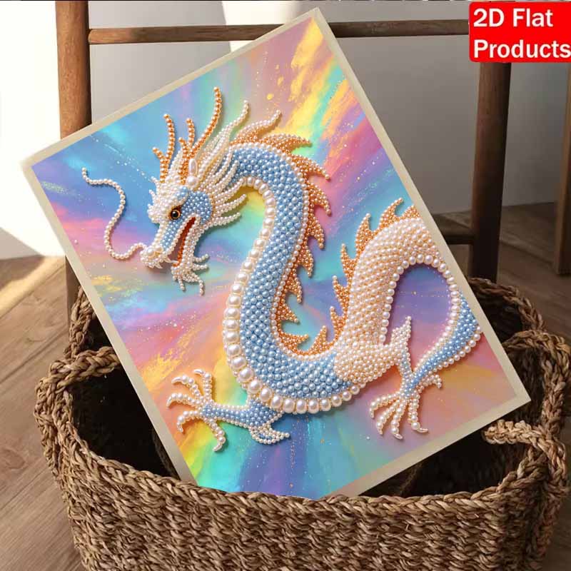 Pearl Painting 5D DIY Pearl Gemstone Art Chinese Dragon Diamond Painting Kit for Adults/Beginners Gift Ideas Home Decor Wall Art Craft