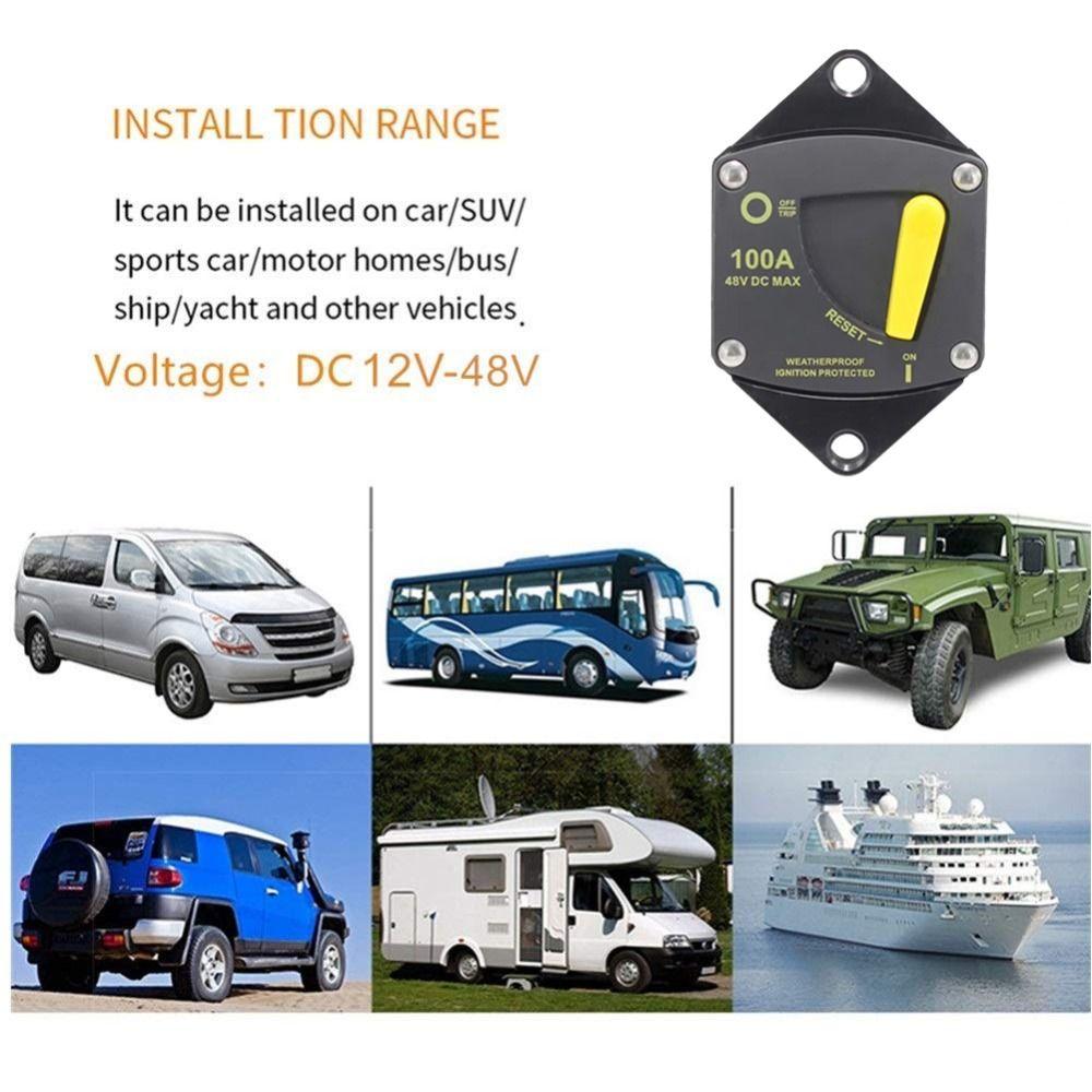 12V-48V DC Marine Circuit Breaker 30A-300A Circuit Breaker Switch Automotive Applications