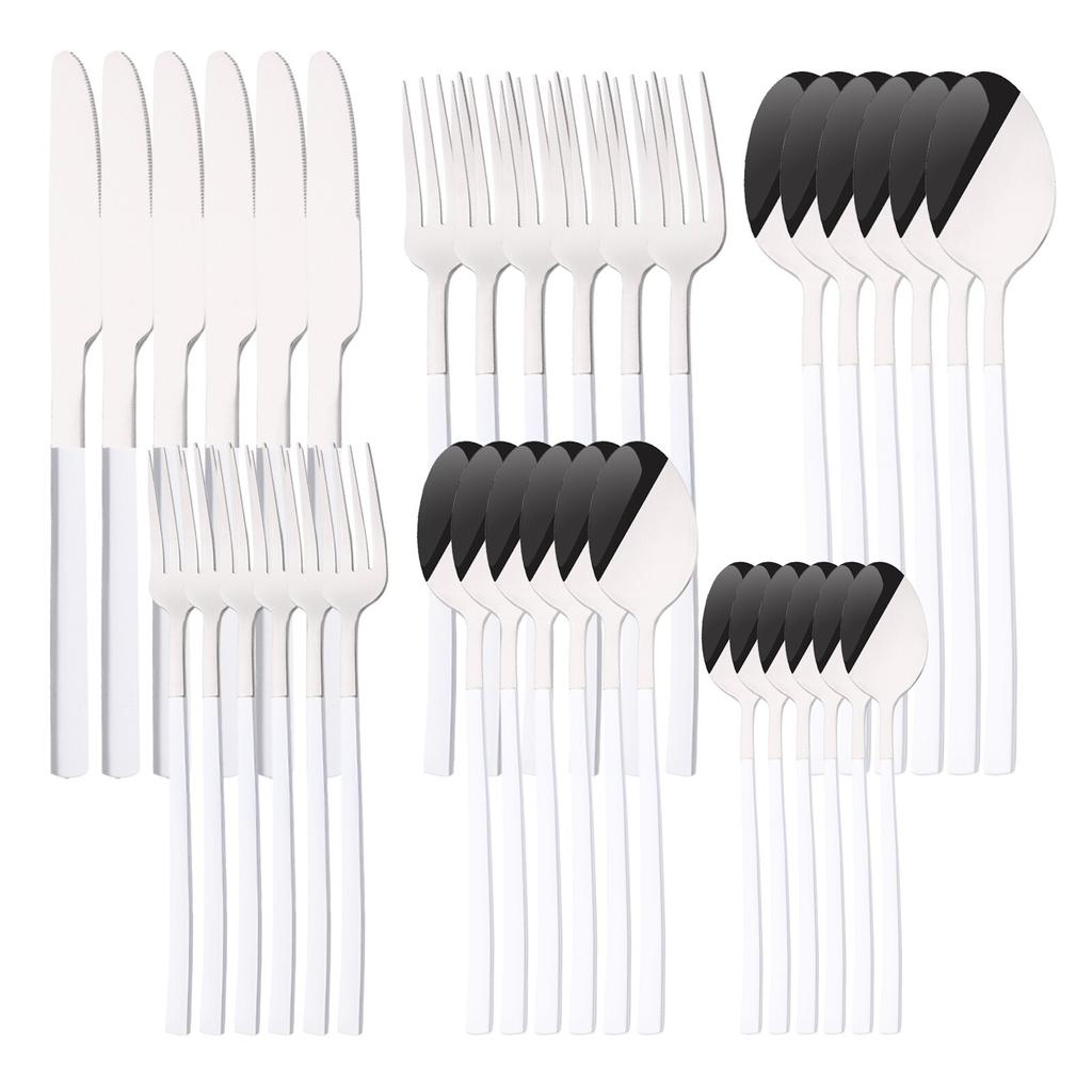 36 шт./6 компл., набор столовых приборов мятного золота, зеркало, столовые приборы из нержавеющей стали, нож, десертная вилка, чайная ложка, столовая посуда, кухонная посуда для ресторана