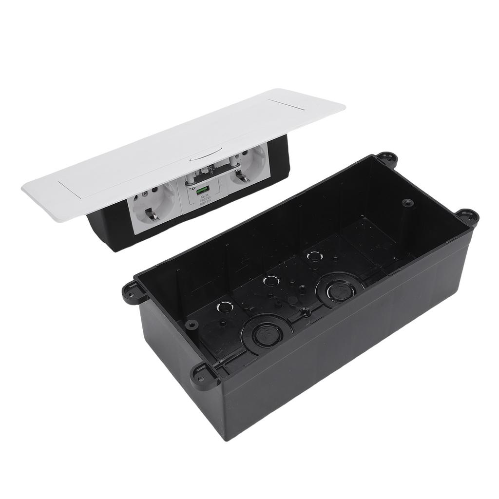 Recessed Desktop Outlet Box Water Proof Power Hub Conference Room Countertop Socket 2 Prong Hole