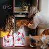1 Set Baking Glove Cartoon Pattern Christmas Glove Heat-resistant Oven Glove with Mat for Home Kitchen