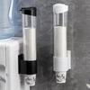 Disposable Paper Cup Holder Automatic Cup Extractor No Drilling Wall Mounted Household Plastic Transparent Dustproof Storage