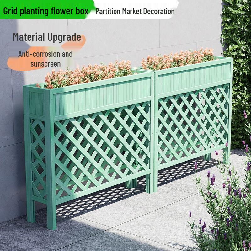Shixun Outdoor Rectangular Wood Planter with Trellis