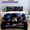 Wednesday Addams Mystery Print 3Pcs Bedding Setduvet Cover With 2 Bedropillowcase Home Birthday Gift
