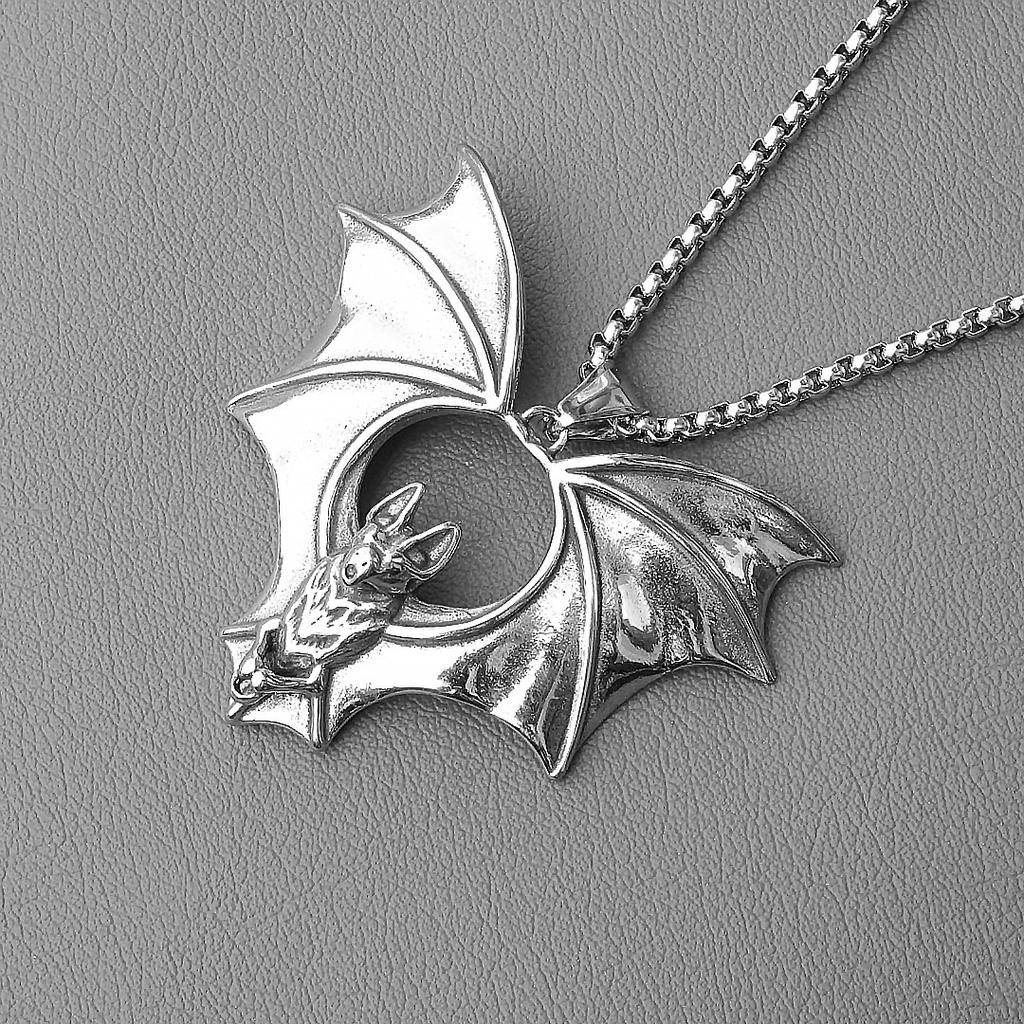Европейское и американское ретро ожерелье с подвеской в виде летучей мыши, мужское, универсальное, модный тренд, мужские украшения из титановой стали