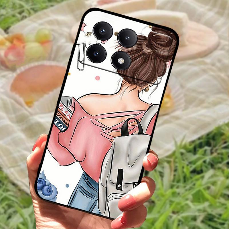 For Xiaomi Poco X6 Case Cover Poco X 6 X6 Pro 5G Silicone Soft Marble Black Bumper Funda Coque for Xiaomi Poco X6 Pro Protective