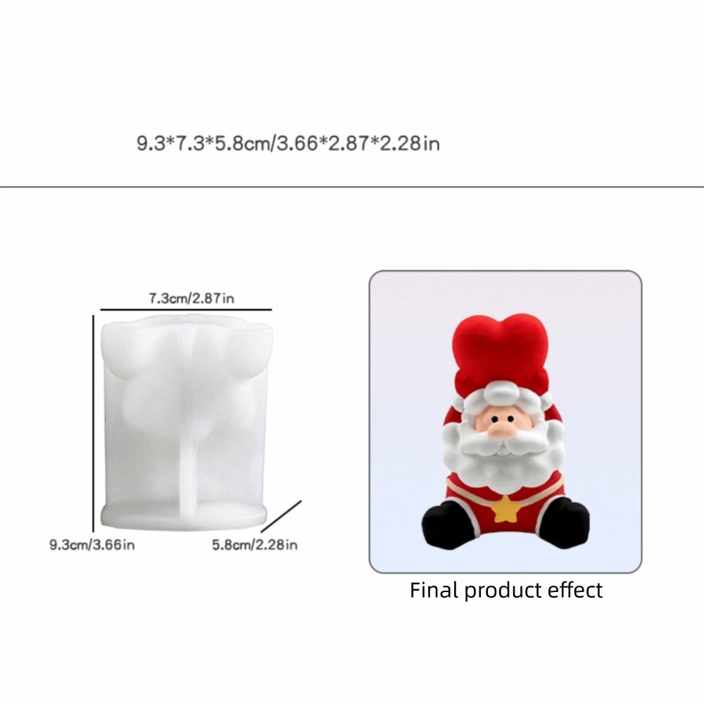 3D Bearded Santa Claus Silicone Chocolate Mold Opened Top Baking Mold  Holiday Tabletop Display