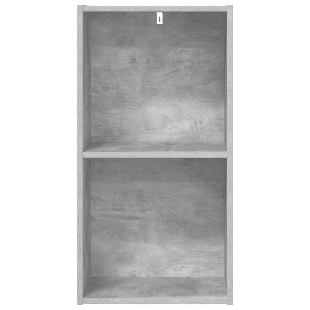 Bookshelf 2 Shelf Concrete Grey 40 x 30 x 76.5 cm Engineered Wood