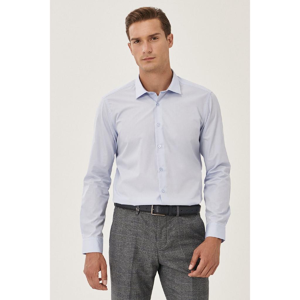 Men's White Easy-iron Slim Fit Slim Fit Classic Collar Cotton Shirt