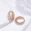 Женские серьги-кольца с кубическим цирконием высокого качества, тренд, цвет розового золота, аксессуары для девушек, модная бижутерия для повседневной носки