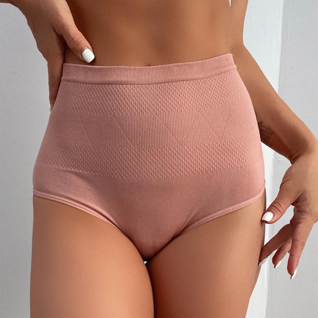 Женское сексуальное нижнее белье, однотонные бесшовные компрессионные и формирующие трусы со средней высокой талией