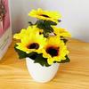 Artificial Plant Pot Imitated Sunflower Desktop Beautifying Faux Silk Flower Micro Landscape Simulation Bonsai for Office