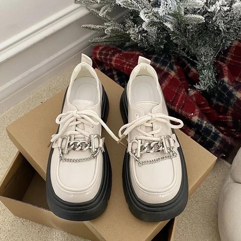 Туфли-лодочки женские на платформе с круглым носком, обувь с каблуком средней высоты, шикарный носок, без застежки, обувь по акции, высокое качество, новейшая скидка