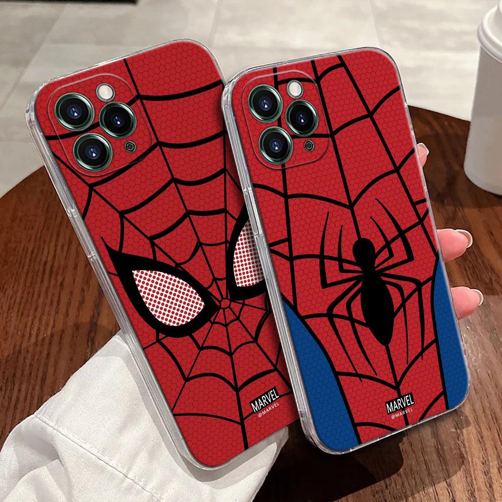 Прозрачный чехол для телефона Marvel Человек-паук для iPhone 17 Pro Max 17E 11 12 13 14 15 16 Pro Max 15 Plus 17 Air 16E 7 XS Мягкая накладка