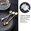 Cute Animal Handle Spoon Stainless Steel Coffee Spoon, Long with Bull Head Decor, Gold Multifunctional Stirring for Milk Tea Yogurt Jam Acid