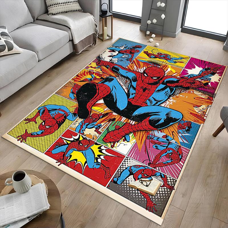 Spiderman Comic Panels Carpet For Playroom Bedroom Living Room Sofa Home Decorkids Game Area Rug Nonslip Floor Mat