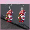 Женские акриловые серьги на рождественскую тематику с Санта-Клаусом, держащим елку, для праздничной вечеринки