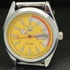 JAPAN VINTAGE REFURBISHED SEIKO 5 AUTOMATIC 6309A MENS YELLOW WATCH a440845-4