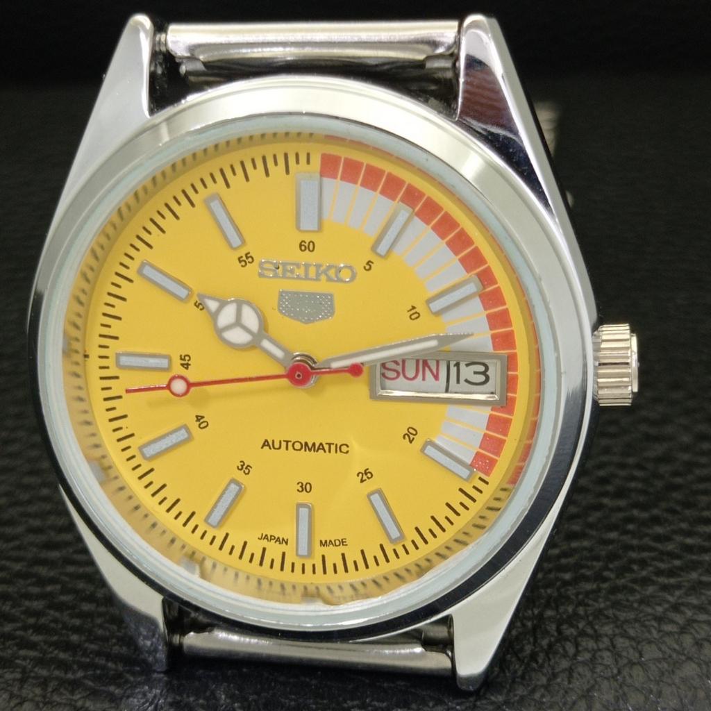 JAPAN VINTAGE REFURBISHED SEIKO 5 AUTOMATIC 6309A MENS YELLOW WATCH a440845-4