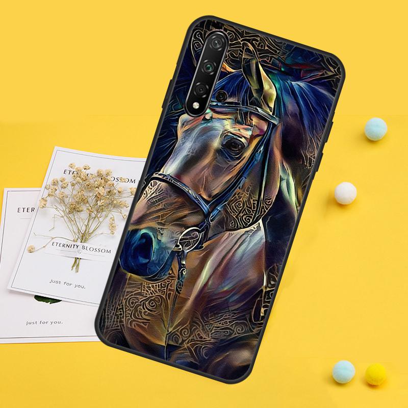 Художественный чехол с рисунком лошади для Huawei Nova 12s 12i 11i 5T Y90 Y70 Y60 Y61 Y91 Y72 9 10 SE P20 P30 P40 Lite P60 Pro