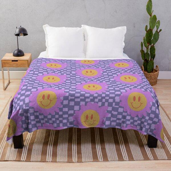 Colorful Plaid Flower Blanket Living Room Bedroom Thermal Blanket Flannel Blanket