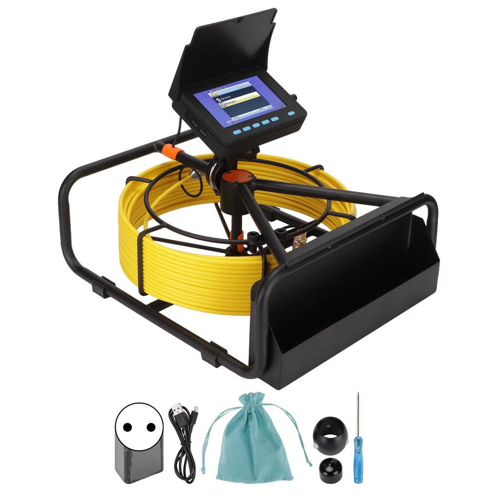 4.3in Display Home Pipe Endoscope Plumbing Inspection Video Camera Built In 16G Card