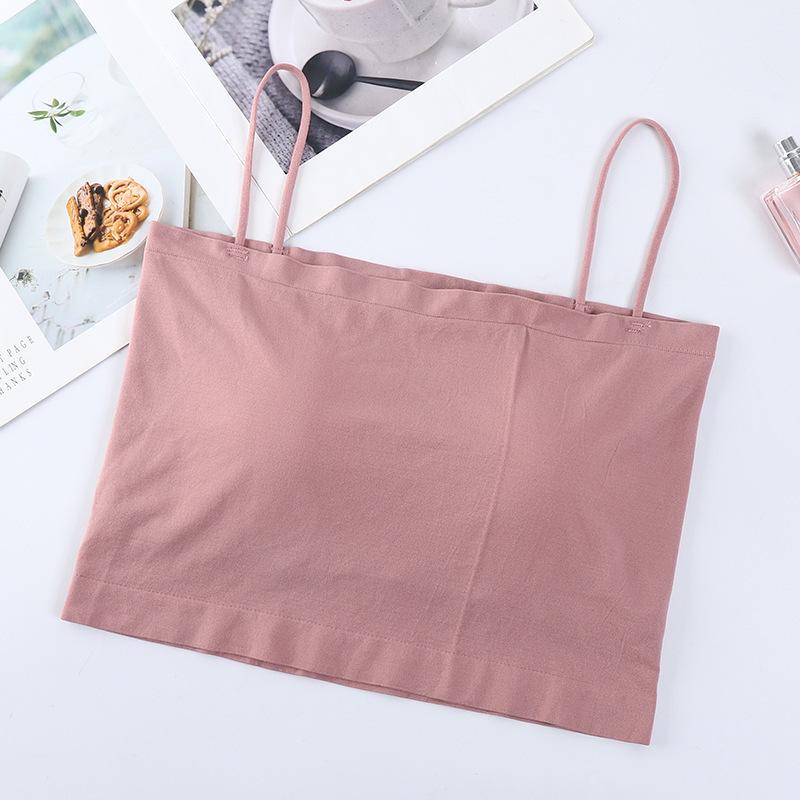 Бесшовный женский топ-труба, майка с фиксированной грудной чашкой для ношения как внутри, так и снаружи.