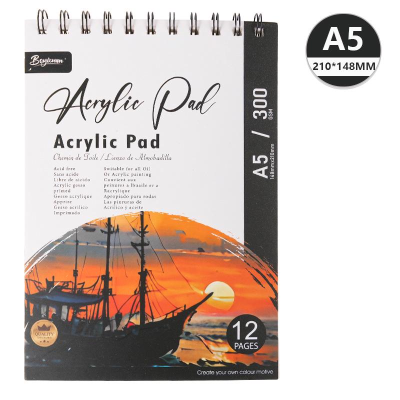 BoYiXuan 24-Page Coilbound Artist Sketchbook - Thickened, Portable, Easy-to-Carry for Drawing
