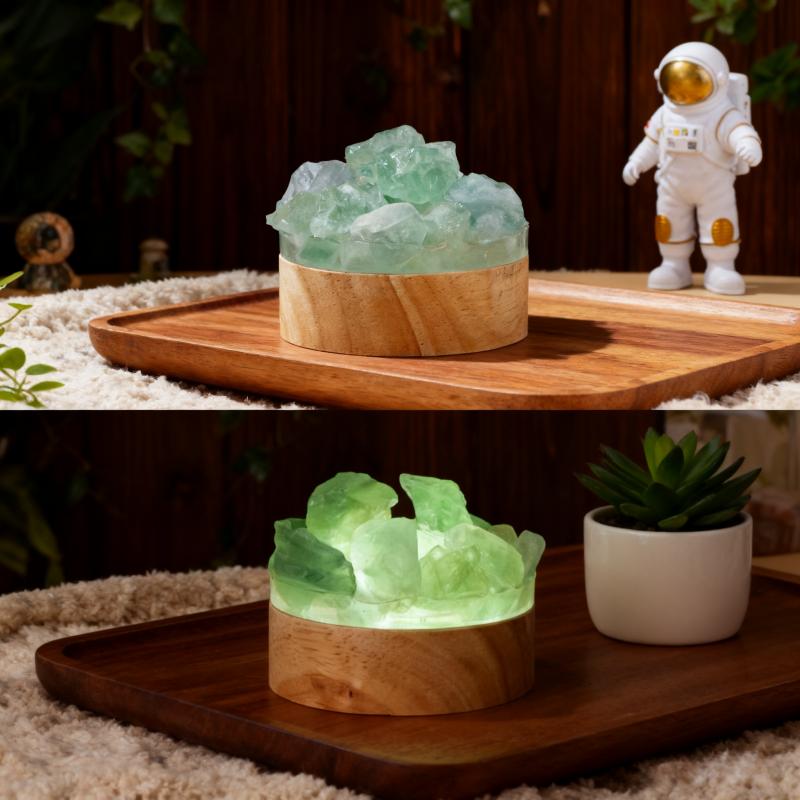 Natural Healing Raw Crystal Lamp Creative LED Bedroom Night Lights Crystal Diffuser Lamp Amethyst Rose Gemstone Lamp