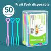 50 шт. высококачественный домашний мультяшный цветной фруктовый набор вилок для детей, палочек для бенто, кухонных принадлежностей, инструментов для десерта
