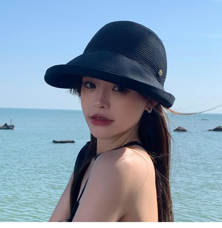 Универсальная соломенная шляпа-цилиндр с фланцами, женская, весна-лето, большие поля, закрывающие лицо, солнцезащитный крем, новая