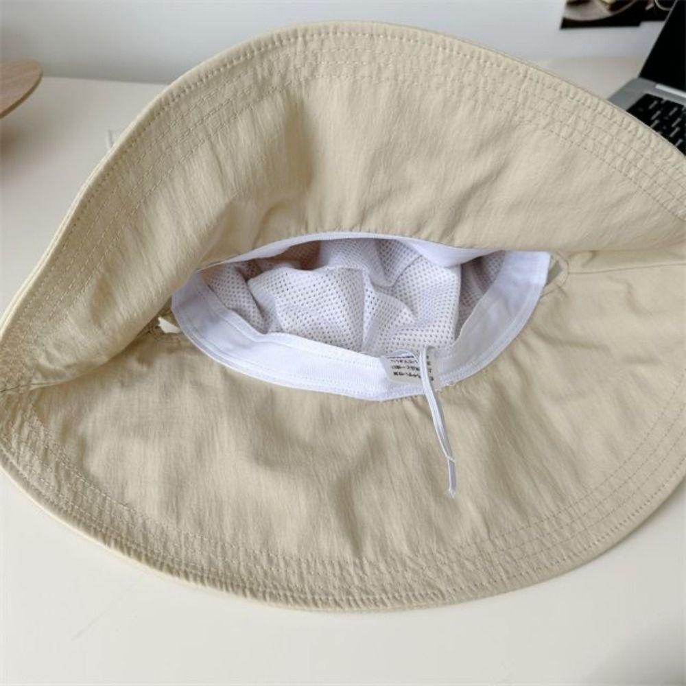 Wide Brim Cover Sunshade Basin Hat Sunshade Outdoor Fishing Cap Lace-up Fisherman Hat Summer