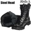 Men Wool Army Boots Men's Steel-Toed Safety Boots Winter Boots High-top Snow Boots Cotton Boots