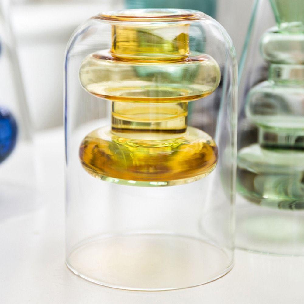 Террариум Домашнее украшение Двойная стенка Ваза для цветов Гидропонная прозрачная стеклянная ваза Стеклянная бутылка для растений