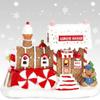 Christmas Village Accessories Decoration Gingerbread Train House Christmas Building Display Light Up Xmas Holiday Home Decor