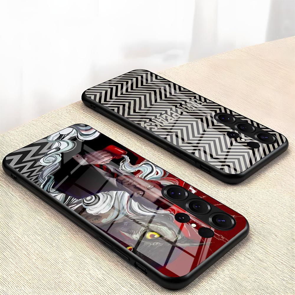 Чехол для телефона Twin Peaks для Samsung S26 S25 S24 FE S23 S22 S21 Plus S20 Ultra Note20Ultra Черная стеклянная крышка