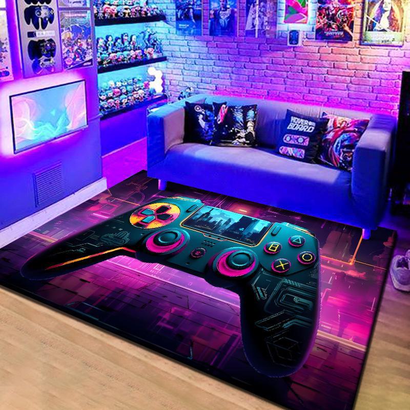 3D Game Console Carpet: Video Game Controller & E-Sports Room Floor Mat - Cool Living Room Decor