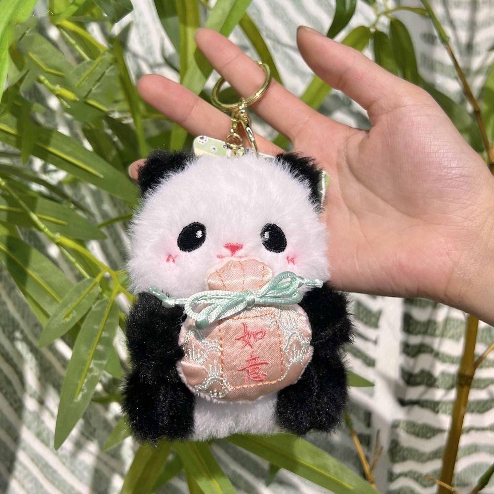 PP Cotton Chinese Panda Keychain Jewelry Stuffed Animal Pendant Children Gifts