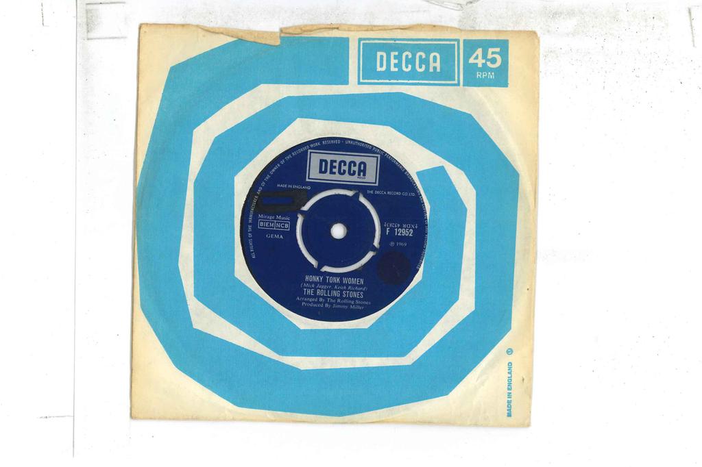 7inch Record ROLLING STONES - Honky Tonk Women F12952 DECCA 1969 UK Rock Used