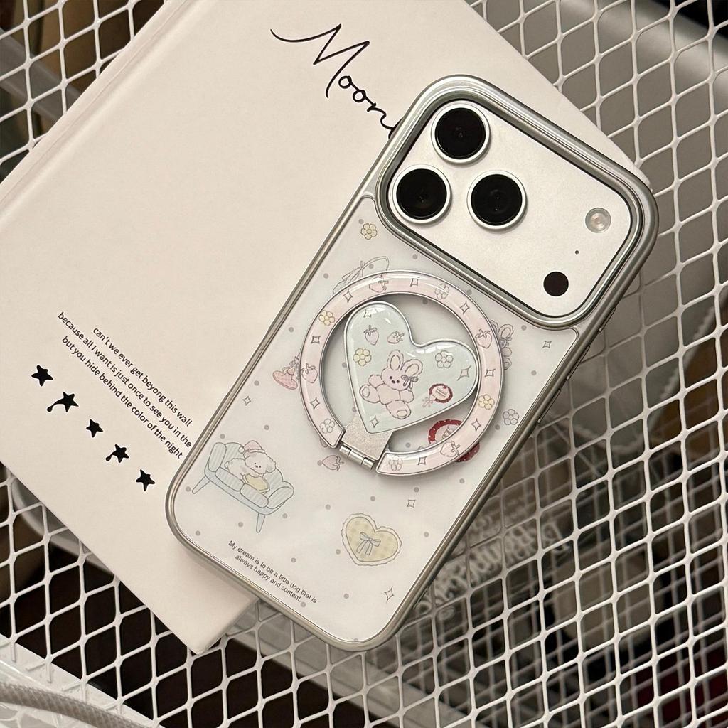 Милый Магнитный Чехол-Кролик для iPhone 16, iPhone 17 и iPhone 17 Pro Max