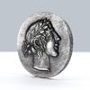 Greek Goddess, Lion Coin, Retro Style, Roman Silver Coin, Mythical Micro Carving Art, Metal Coin, Gift, Christmas Gift, Stocking Stuffers