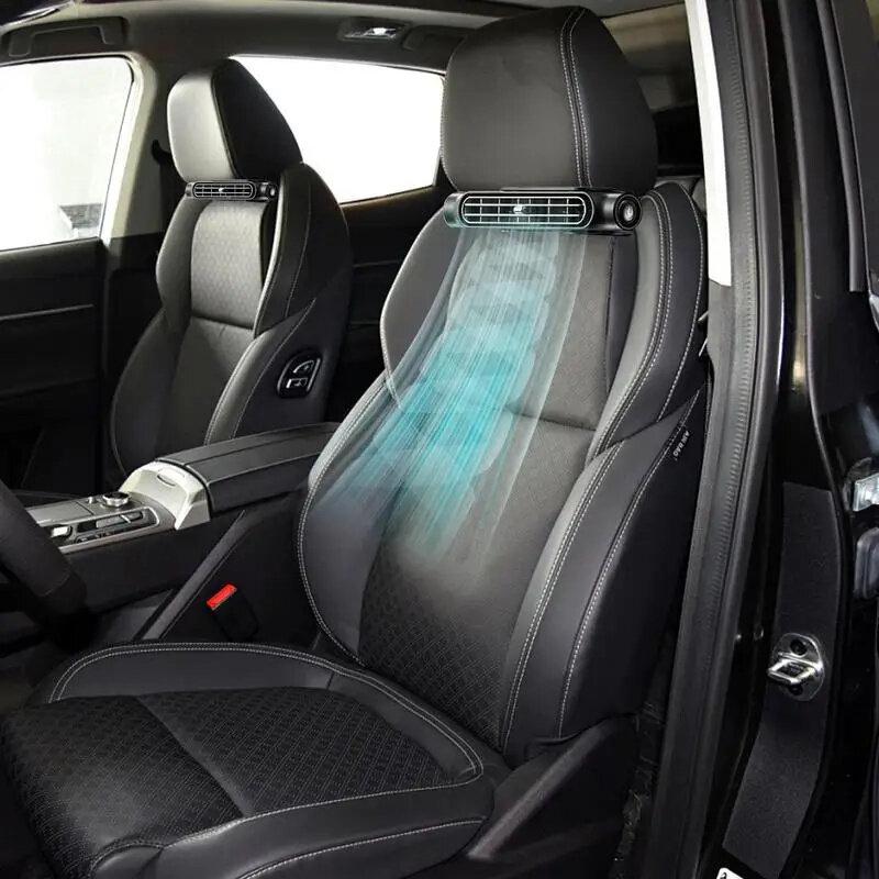 Вентилятор автомобильного сиденья Вентилятор охлаждения заднего сиденья автомобиля Вентилятор охлаждения подголовника переднего заднего сиденья Вентилятор-охладитель с питанием от USB Регулируемый ремень Автоаксессуары Интерьер