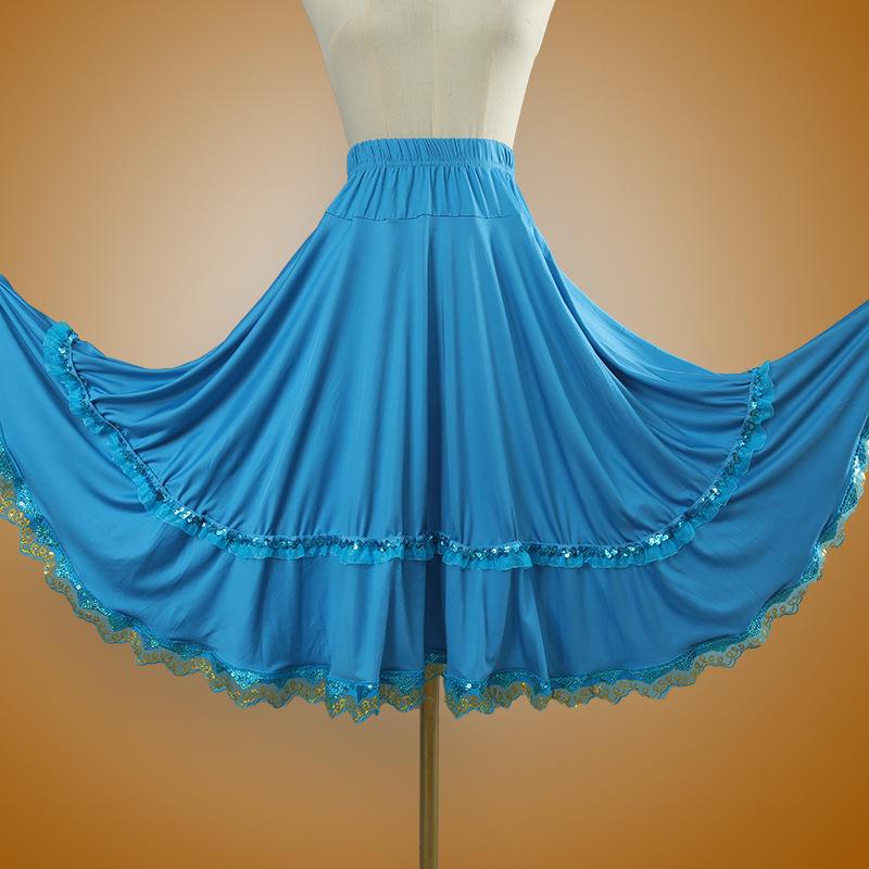 Square Dance Stage Costume: High Waist Ethnic Swing Skirt for Women (Adult, Spring/Summer)