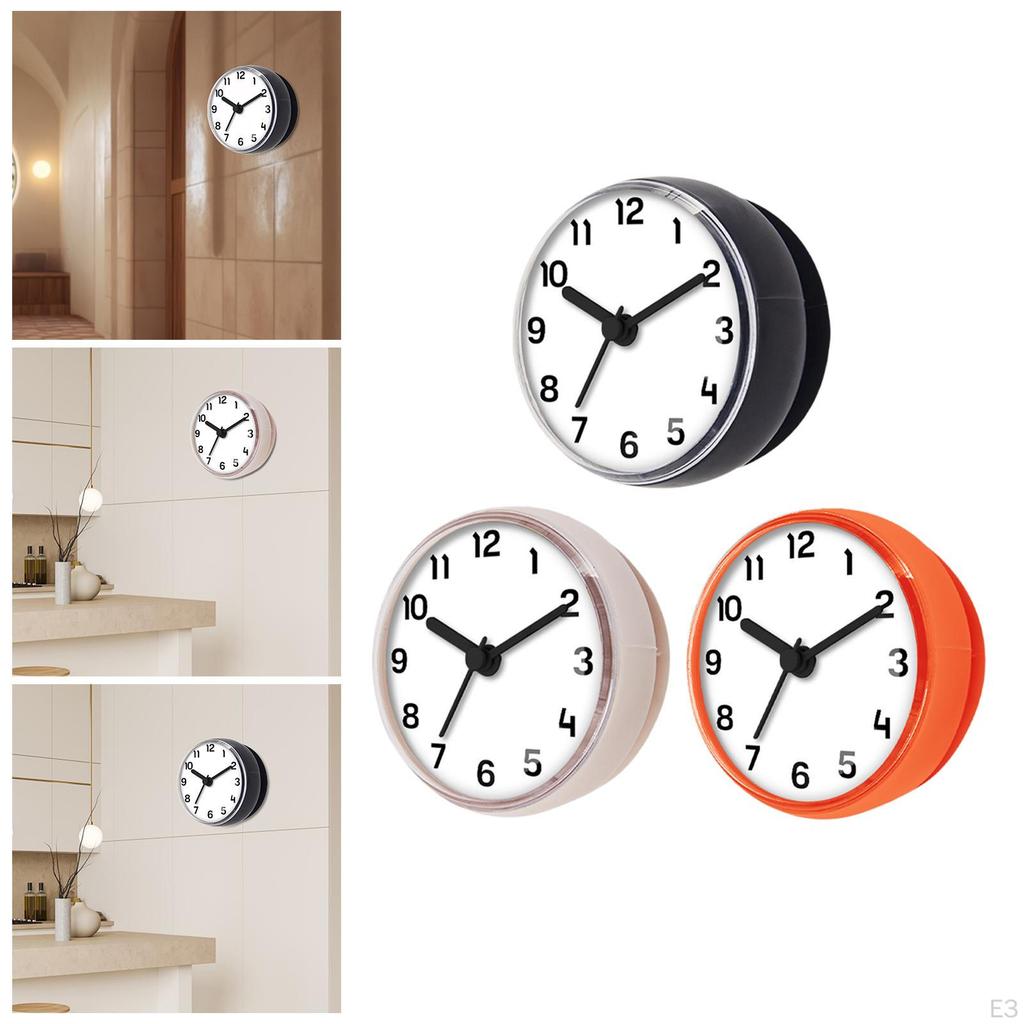 Compact And Waterproof Digital Wall Clock with Easy-to-attach Suction Cup Silent Battery, Made