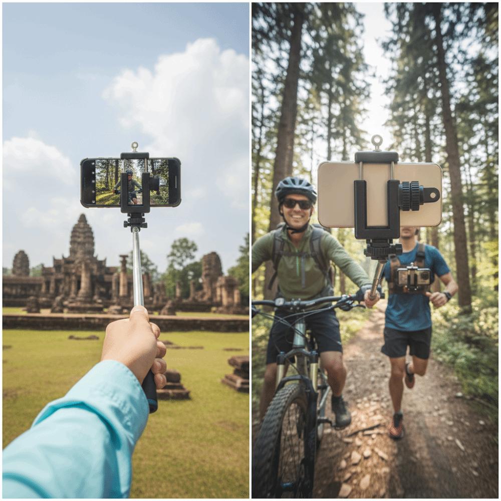 4pcs Lightweight ABS Smartphone Holder Mount Universal Phone Holder Clip For Monopod Selfie Stick